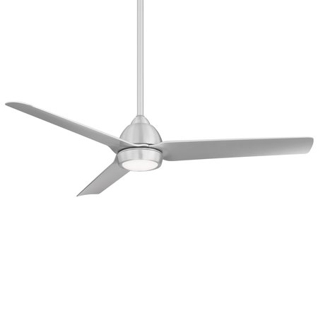 WAC Mocha 3-Blade Smart Ceiling Fan 54in Brushed Aluminum with 3000K LED Light Kit and Remote Control F-001